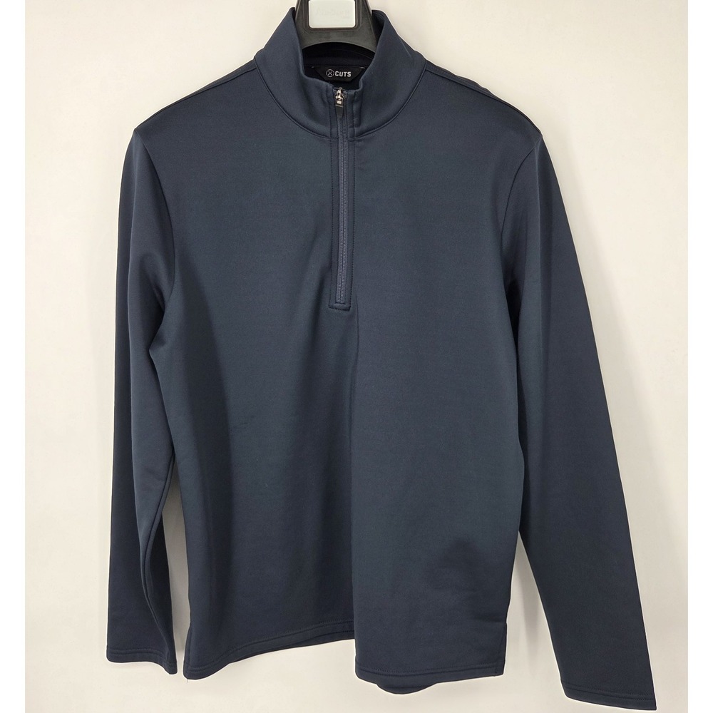 Cuts Clothing Concorde 1/4 Zip Pullover Sweater Men Medium Navy Blue Performance